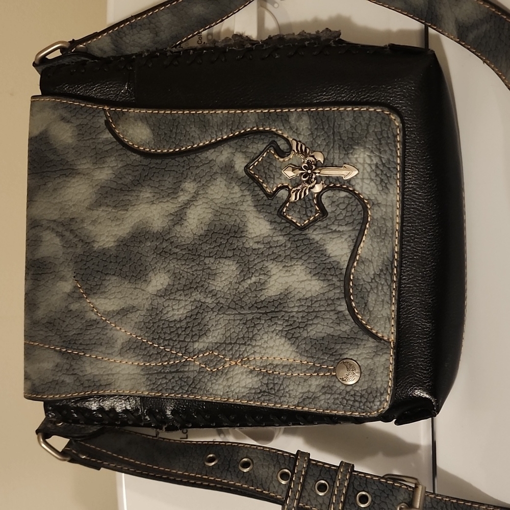 Black and gray shoulder bag